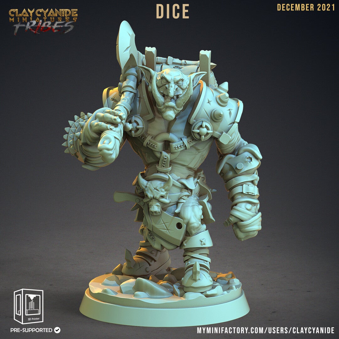 Wartrolls - Dice - 32mm Large model - by Clay Cyanide