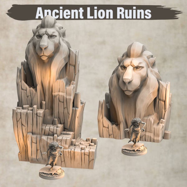 Ancient Lion Ruins - Set 6 - by 3DHexes