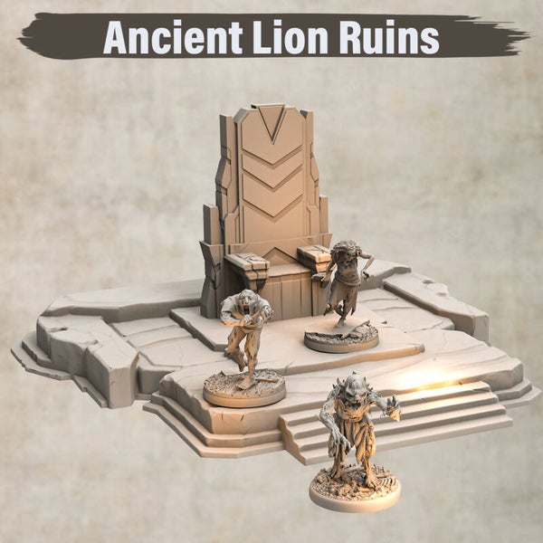 Ancient Lion Ruins - Set 7 - by 3DHexes