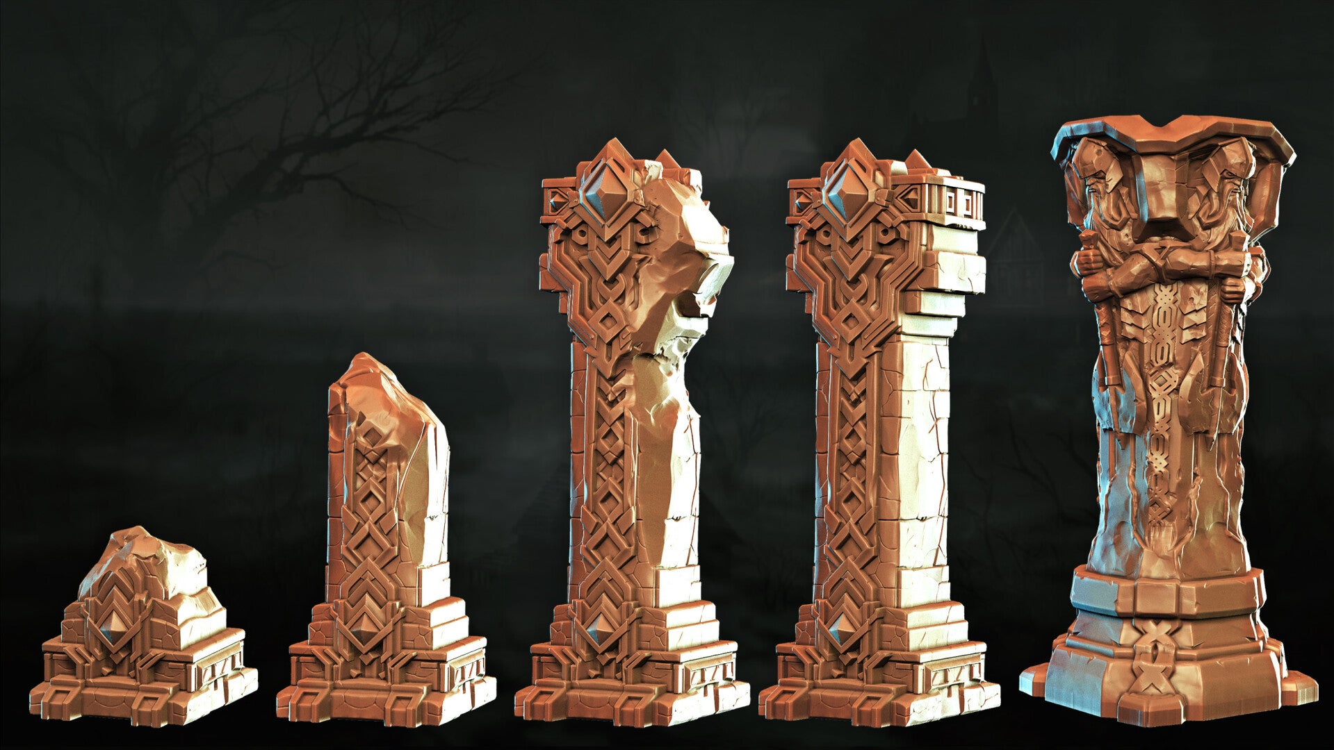 Shattered Dwarven Ruins - Set 07 - Scenery - 28/32mm - by Lita Minis