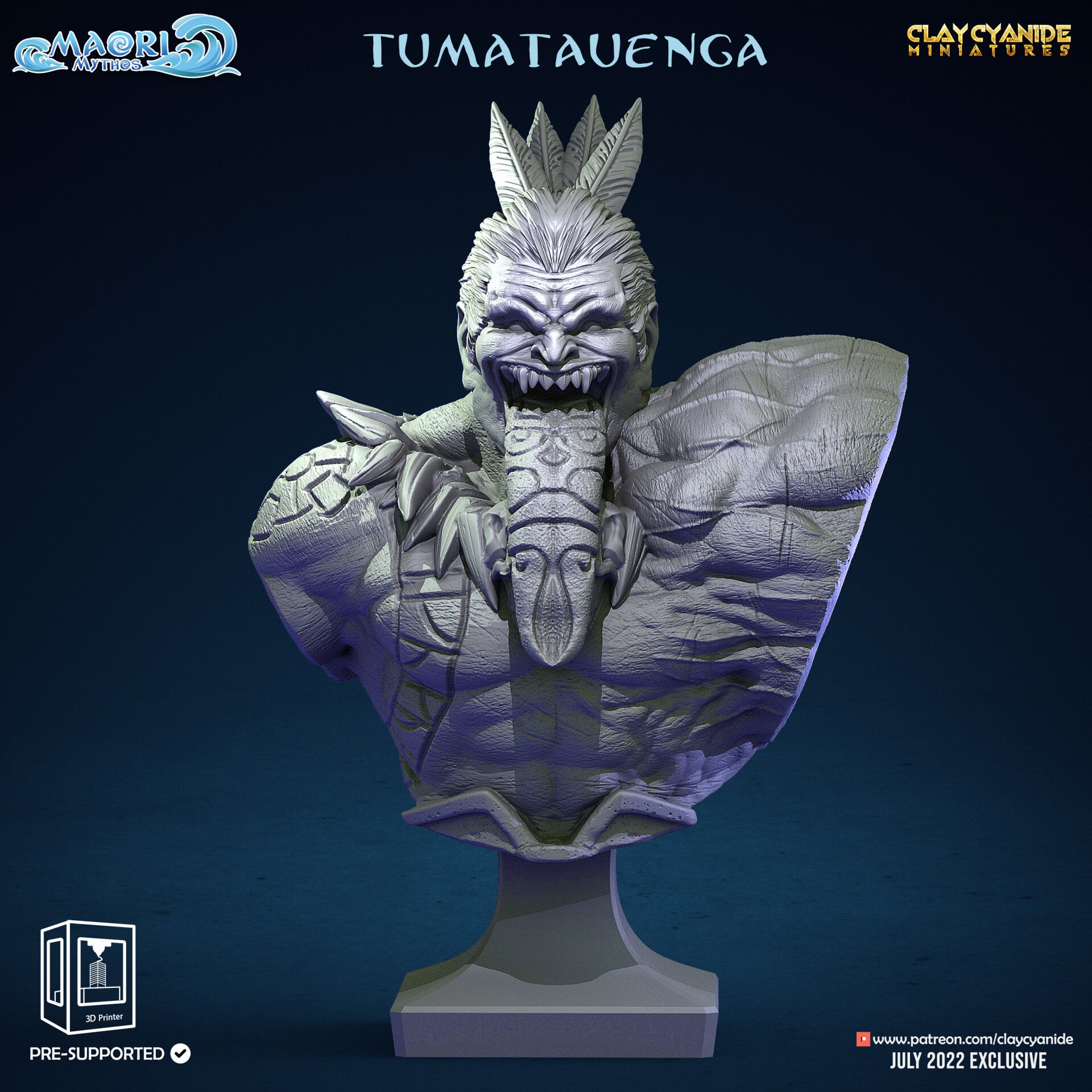 Maori Mythos "Tamatuenga" - Bust - by Clay Cyanide