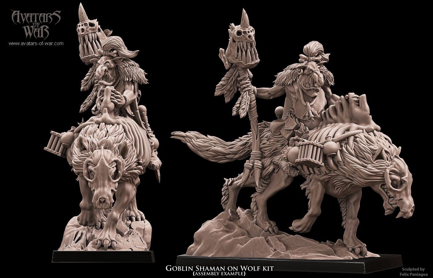 Goblin Shaman on Wolf (Multipart Kit) - By Avatars of War