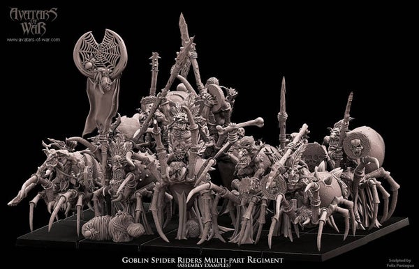 Goblin Spider Riders 10x Multipart Kit - By Avatars of War