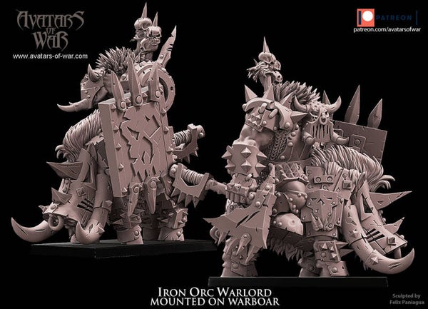 Iron Orc Warlord on WarBoar Shield - By Avatars of War