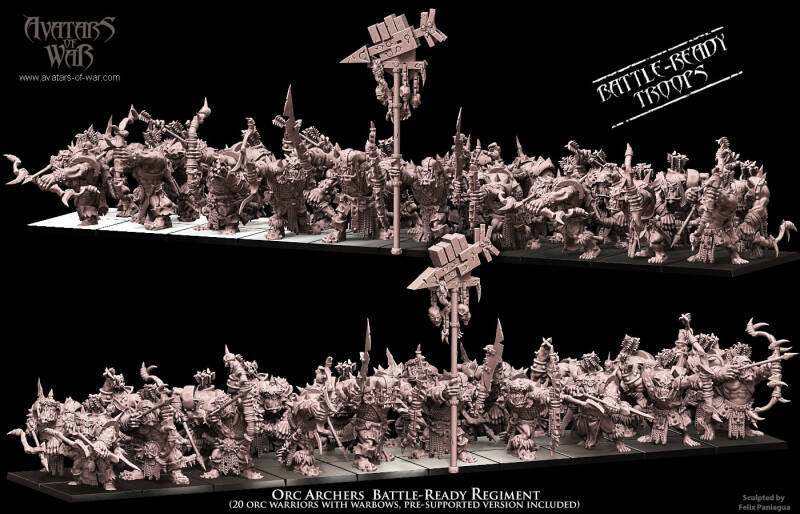 Orc Archers 20x Battleready Full Regiment with Command - By Avatars of War