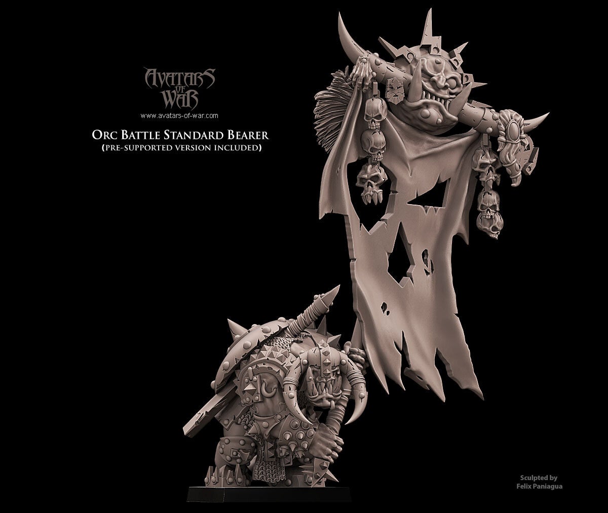 Orc Battle Standard Bear --> Out of Print - Plastic - By Avatars of War