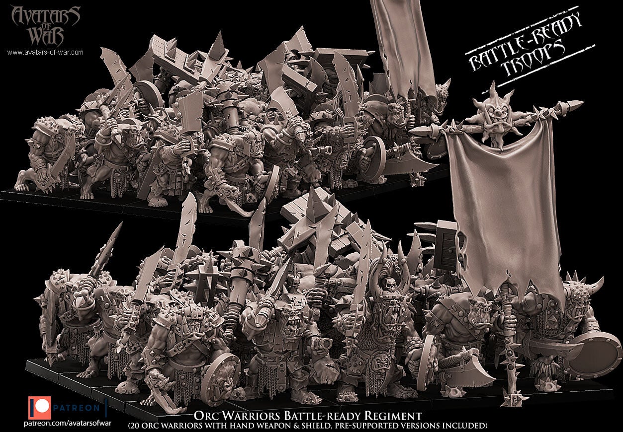 Orc Warrior 10x Battleready model - By Avatars of War