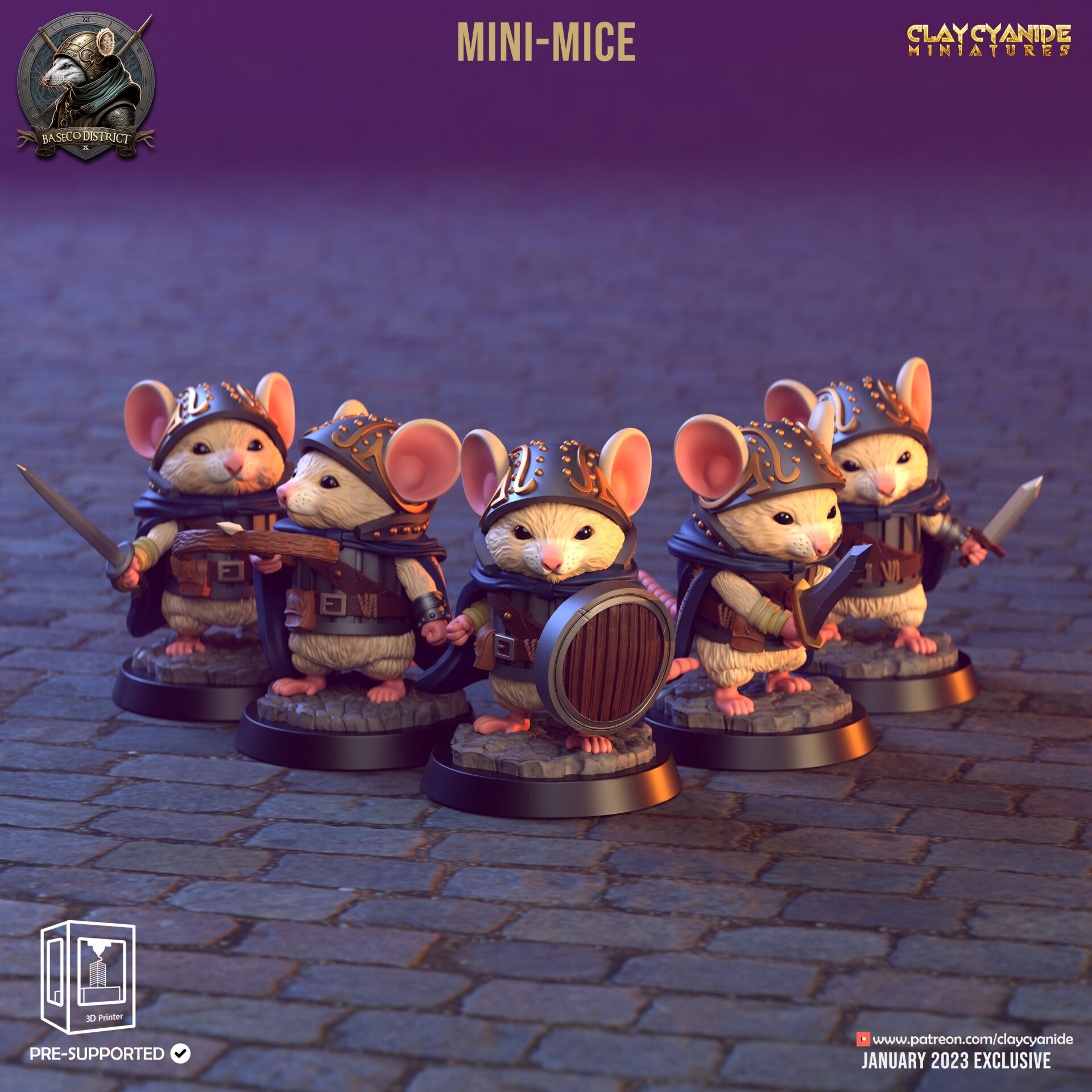 Baseco Distric - Mini Mice - 5x 32mm - by Clay Cyanide
