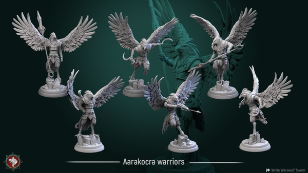 Winged Warriors - Aarakocra Warriors 6x - 32mm