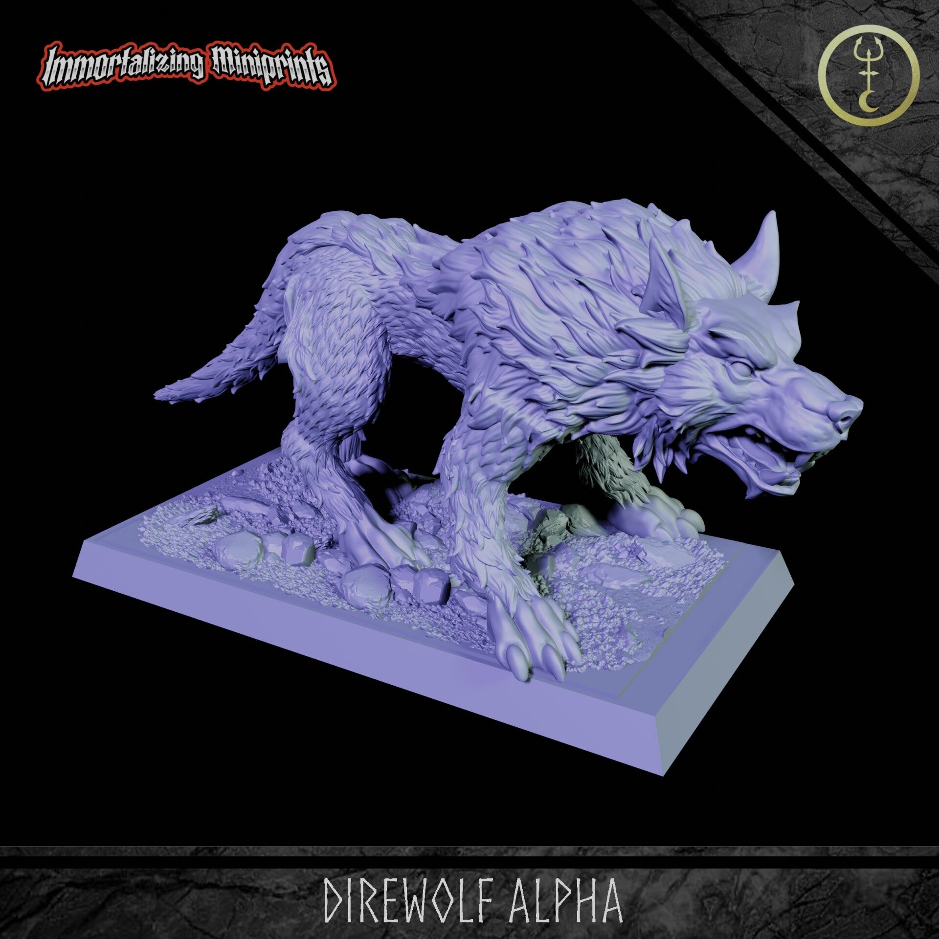 Direwolf Alpha - 32mm Medium - by Immortalizing Miniprints