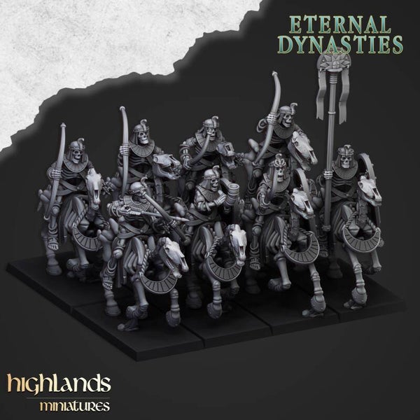 Eternal Dynasties - Ancient Skeletal Cavalry Bows 5x (no command)- By Highlands Miniatures