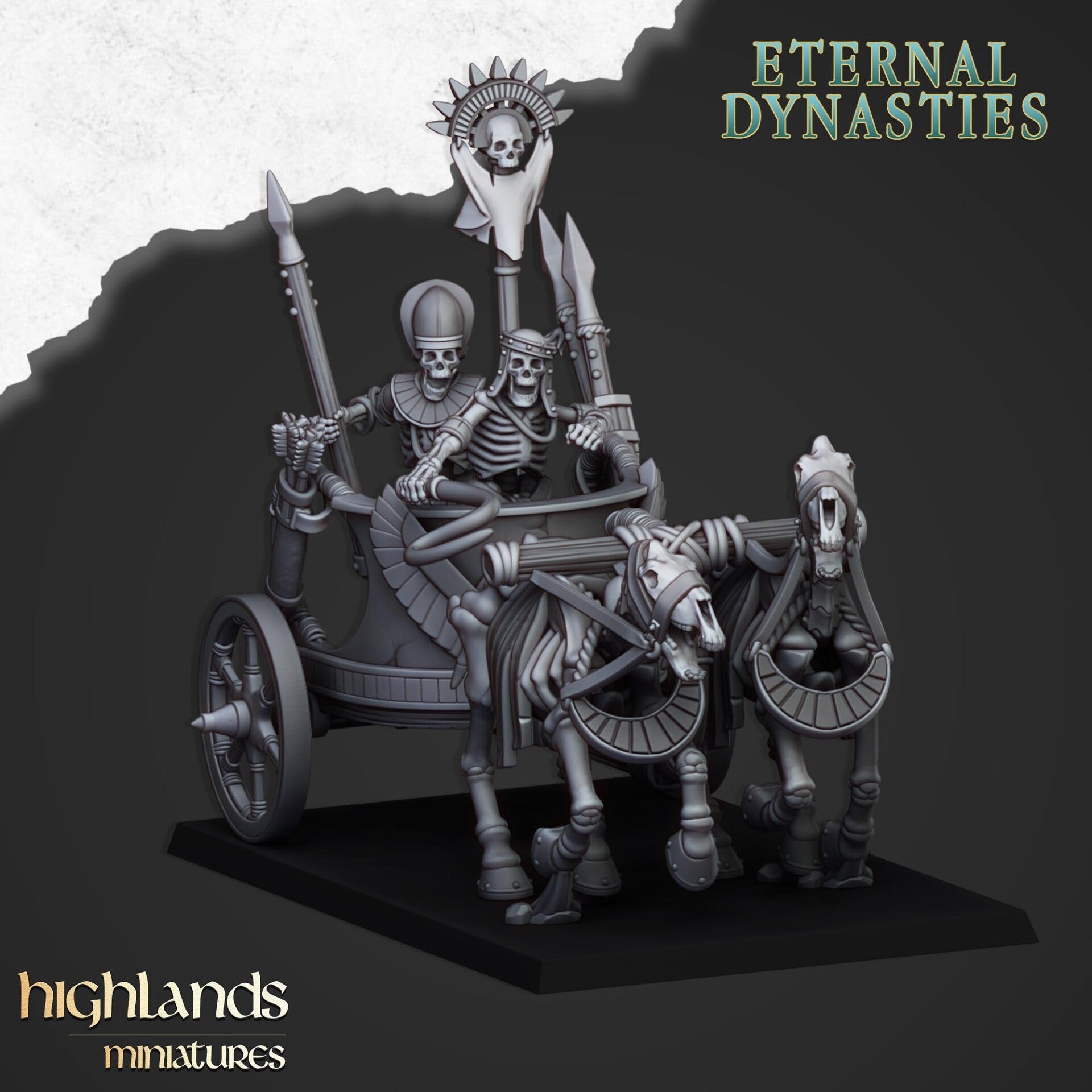 Eternal Dynasties - Ancient Skeletal Chariot 3 - By Highlands Miniatures
