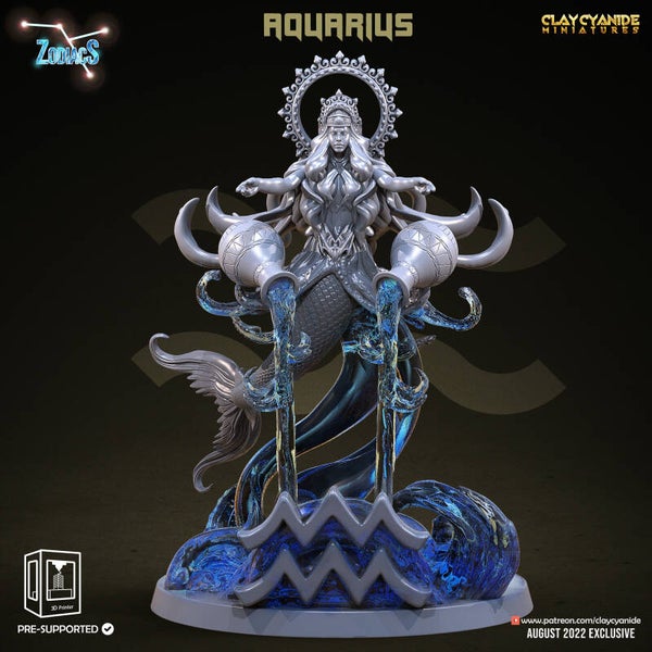 Zodiacs - Aquarius - height 72mm (100%) - by Clay Cyanide