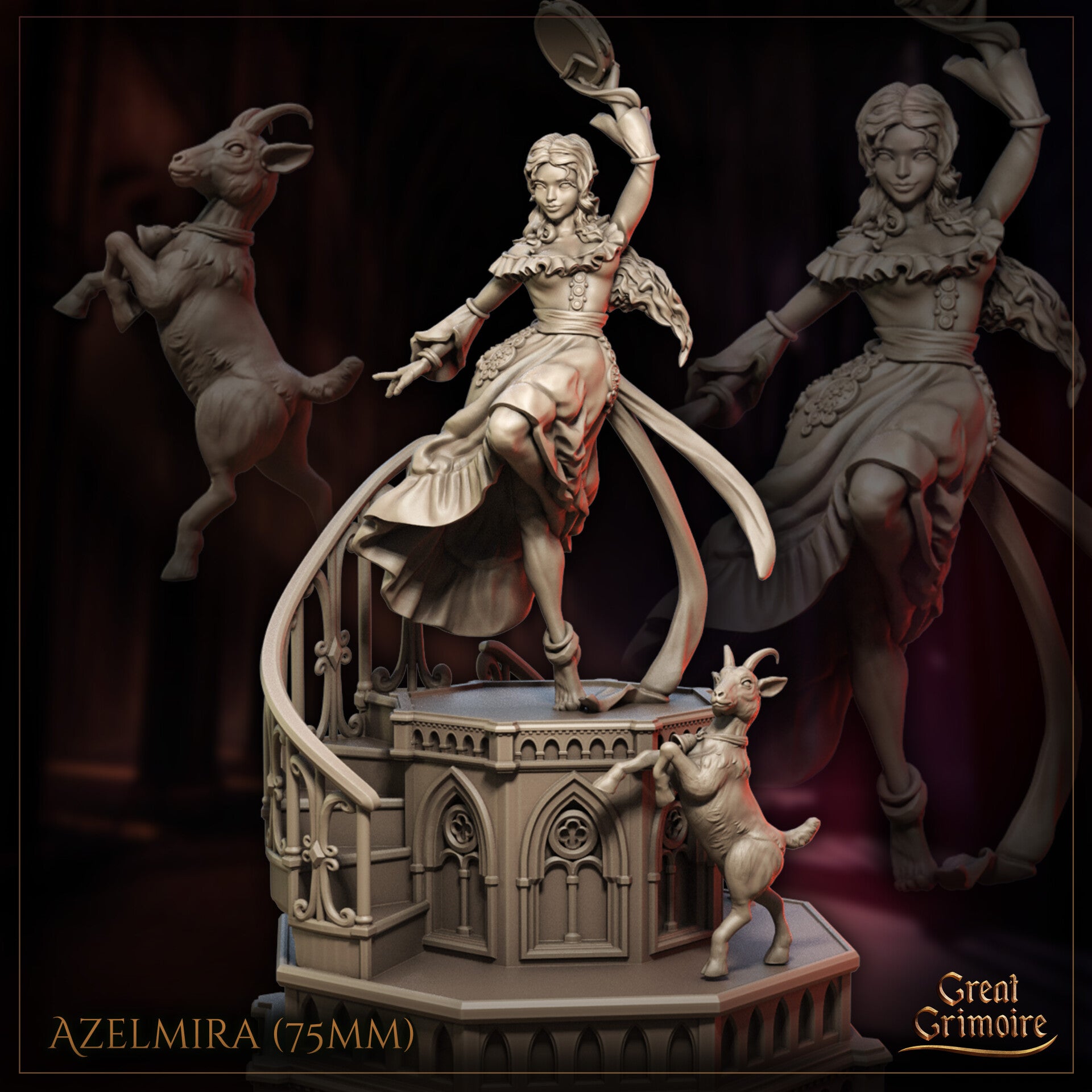 Cathedral of Shadows - Azelmira - 75mm  Diorama - by Great Grimoire