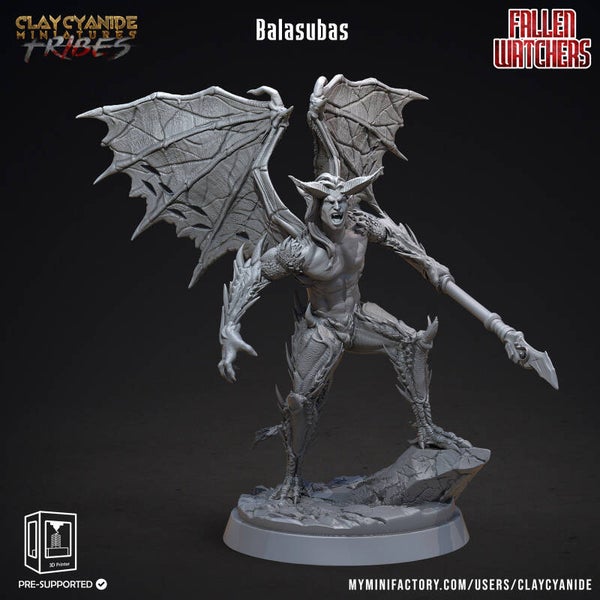 Fallen Watchers - Balasubas - 32mm model - by Clay Cyanide