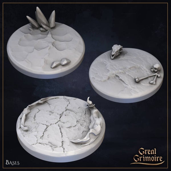Elemental Awakening - Scenic bases 3x - 25mm - by Great Grimoire