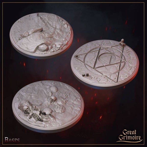 Burning Chaos - Bases 3x 50mm - by Great Grimoire