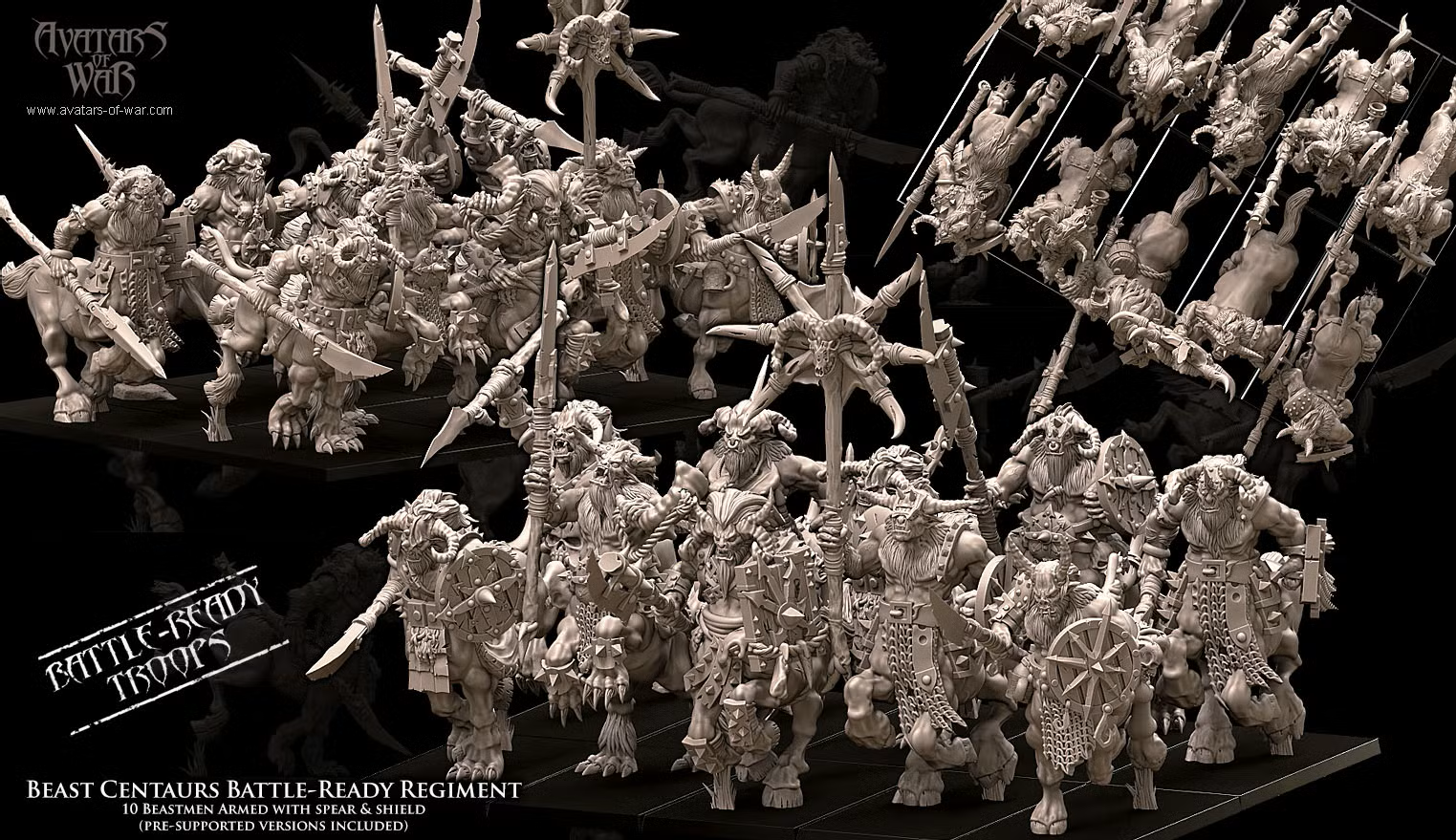 Battleready Beast Centaurs 10x with Command - By Avatars of War