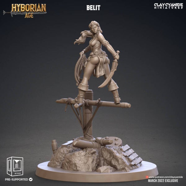 Hyborean Age - Belit 32mm+110% - by Clay Cyanide