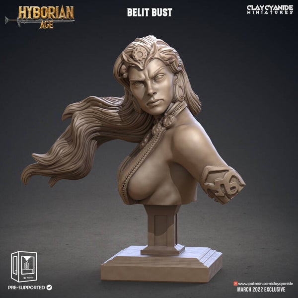 Hyborean Age - Belit - Bust - by Clay Cyanide