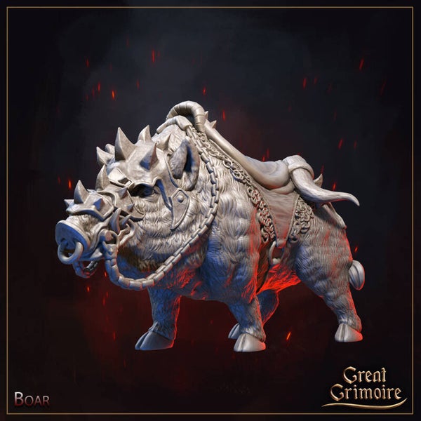Burning Chaos - Boar - 32mm - by Great Grimoire