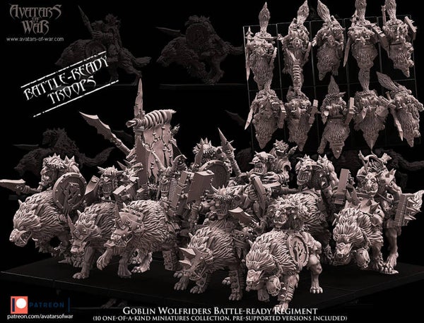 Goblin Wolfriders 10x Battleready Regiment - By Avatars of War