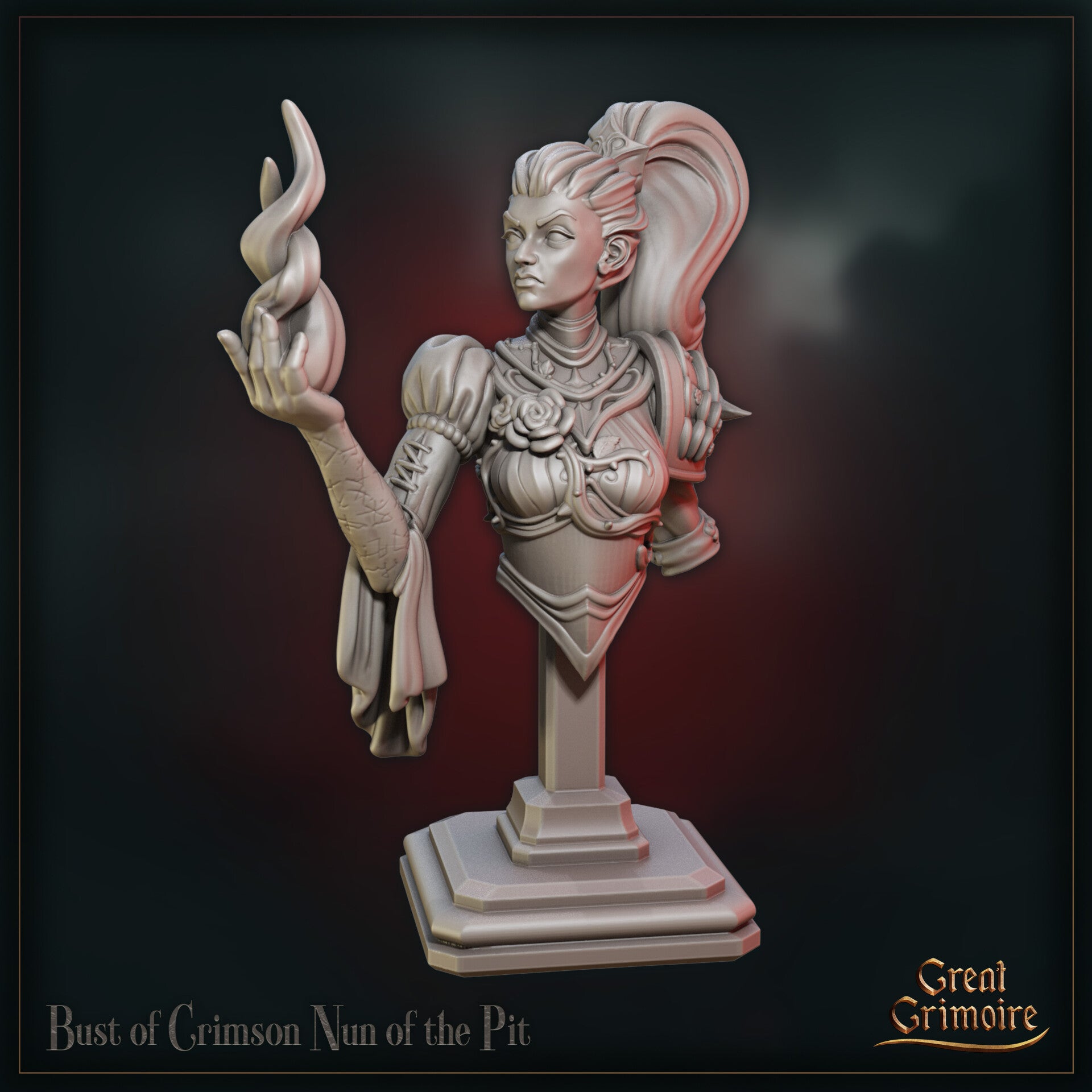 Tournament of the Damned - Crimson Nun of the Pit - Bust - by Great Grimoire
