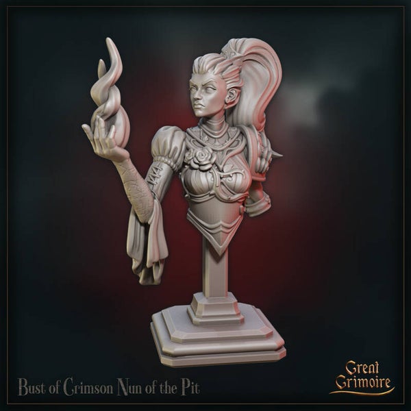 Tournament of the Damned - Crimson Nun of the Pit - Bust - by Great Grimoire