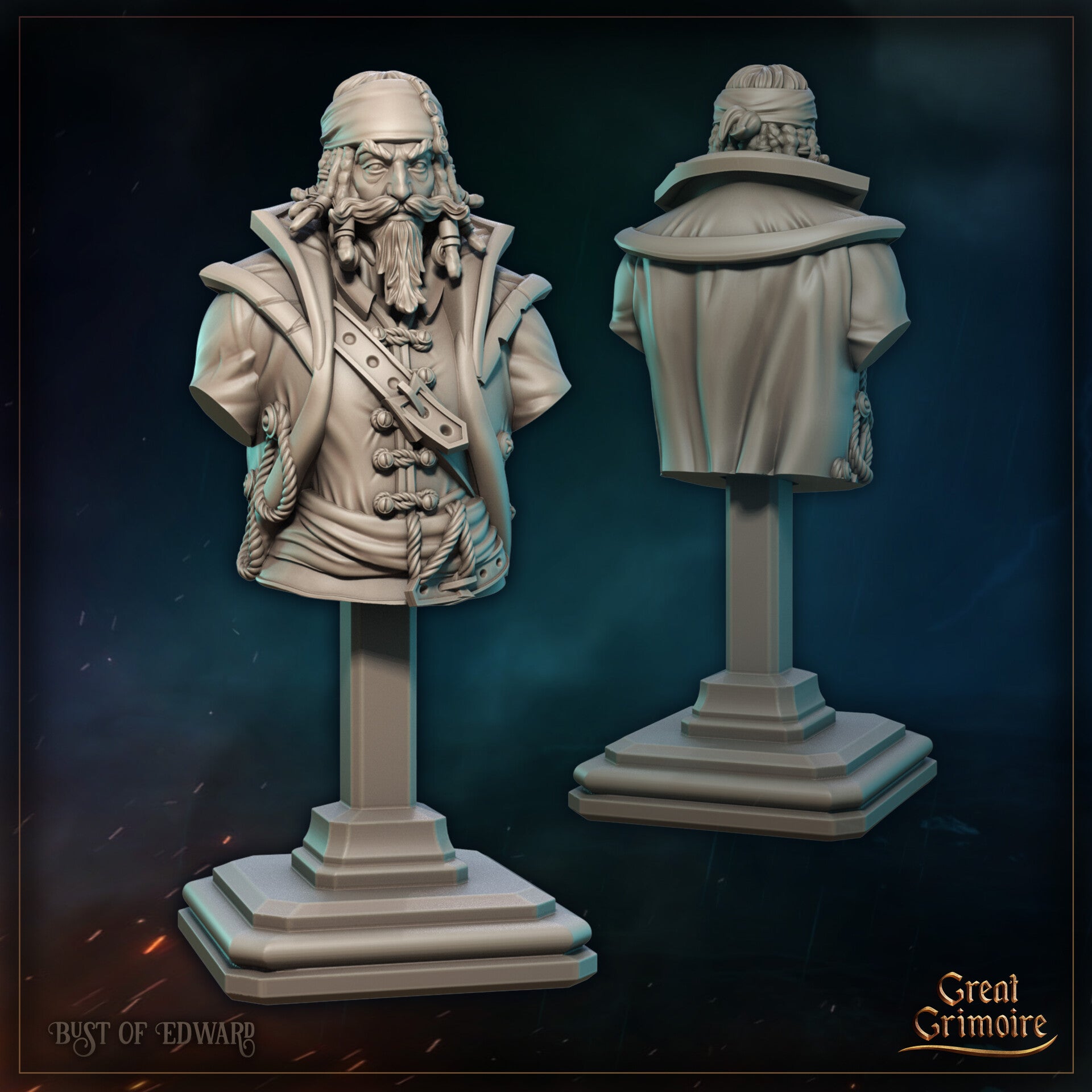 Flotsam Tides - Edward Ironhook Drake - Bust - by Great Grimoire