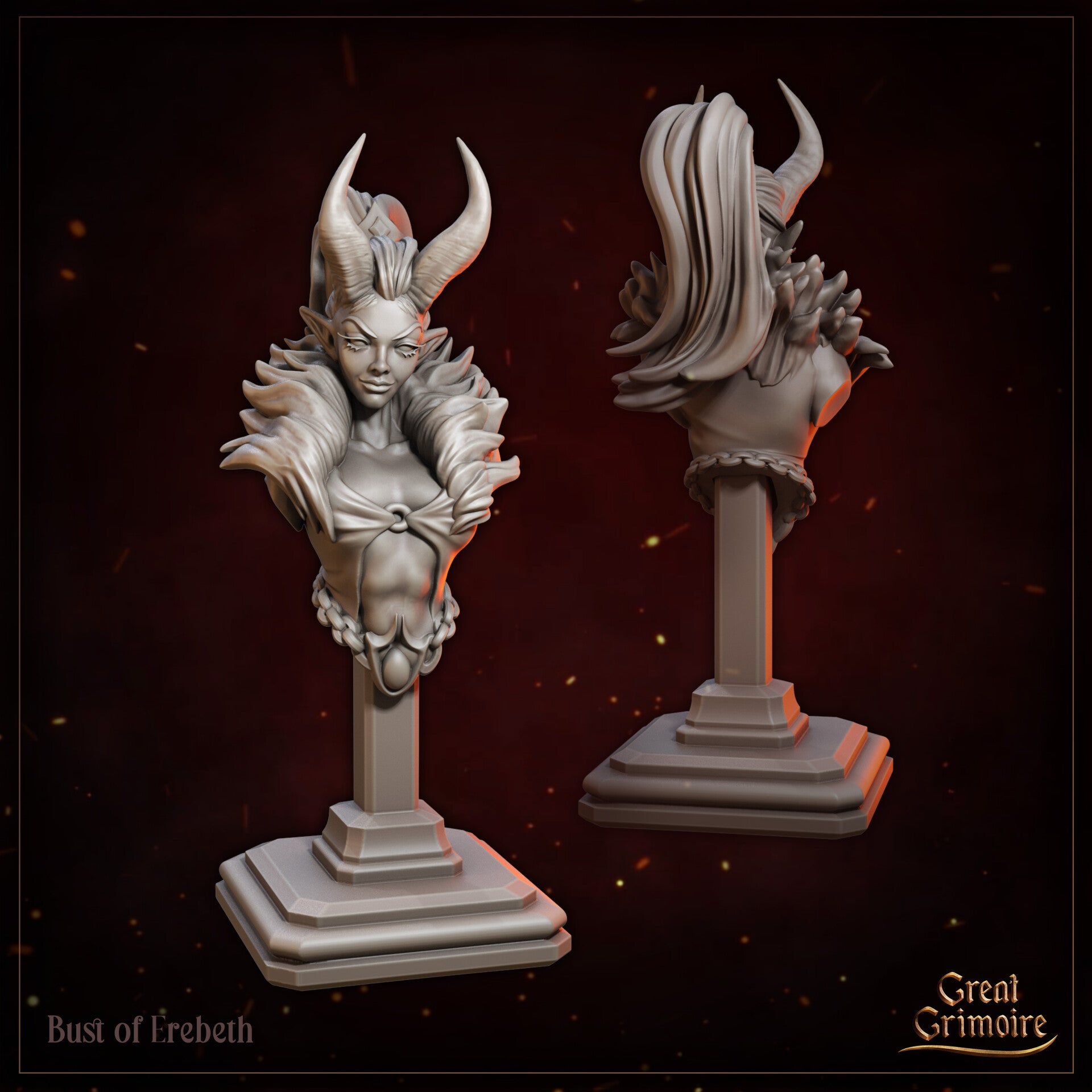 Chained by Shadow - Erebeth - Bust - by Great Grimoire