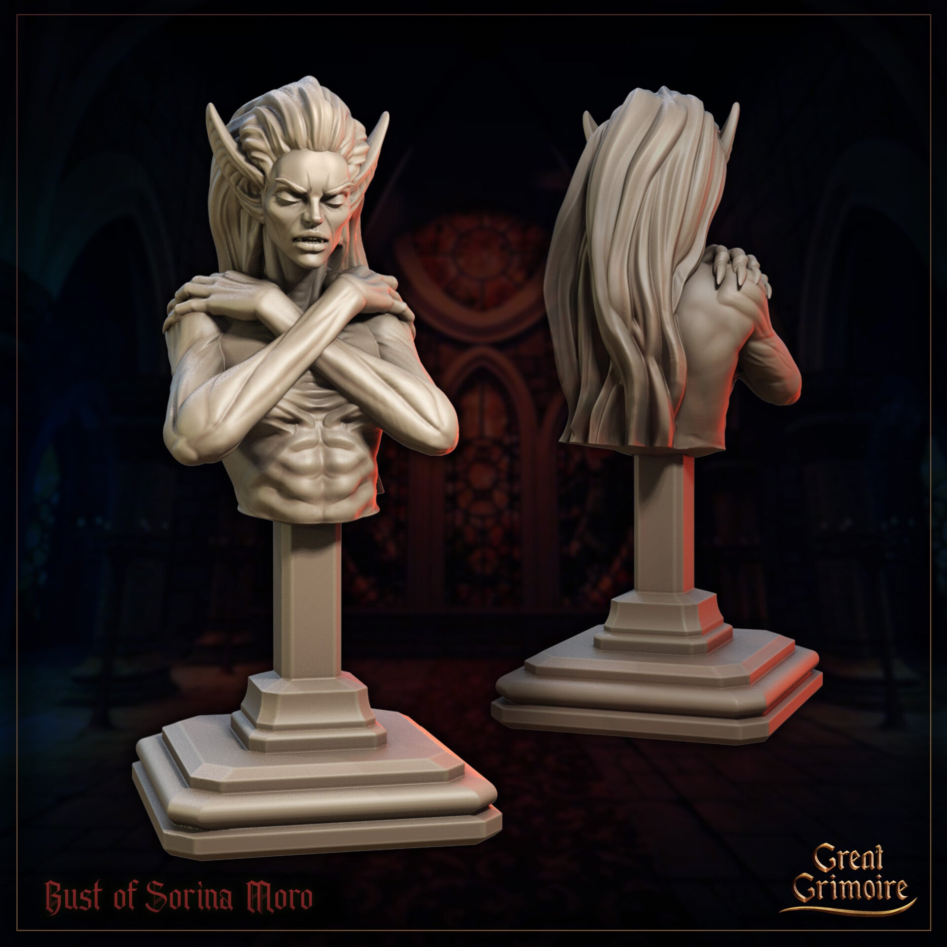 Shadows on the Blood Moon - Sorina Moro - Bust - by Great Grimoire