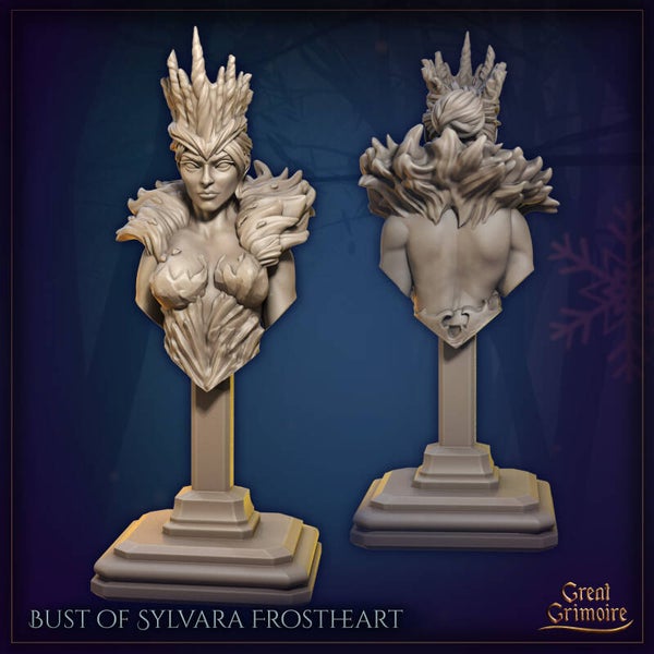 The Glacial Curse - Sylvara Frostheart - Bust - by Great Grimoire