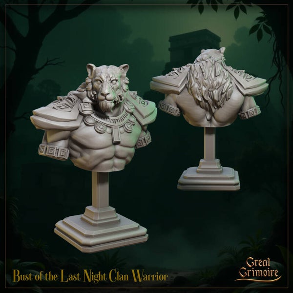 Last Roar of the Beast - Night Clan Warrior - Bust - by Great Grimoire