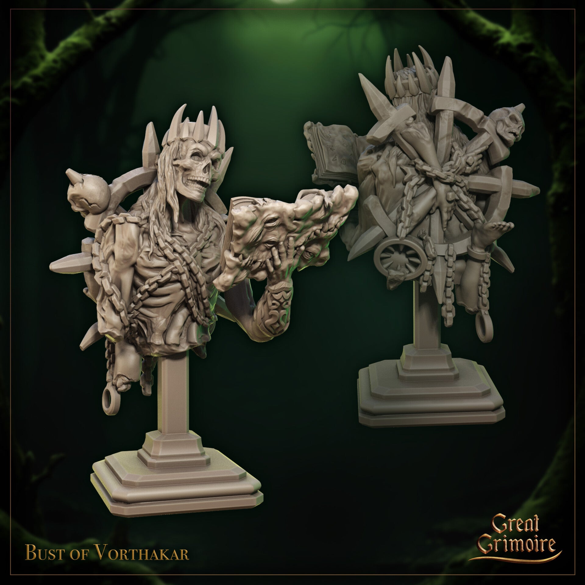 Harvest of the Undying - Vorthakar, Keeper of the Accursed Tome - Bust - by Great Grimoire
