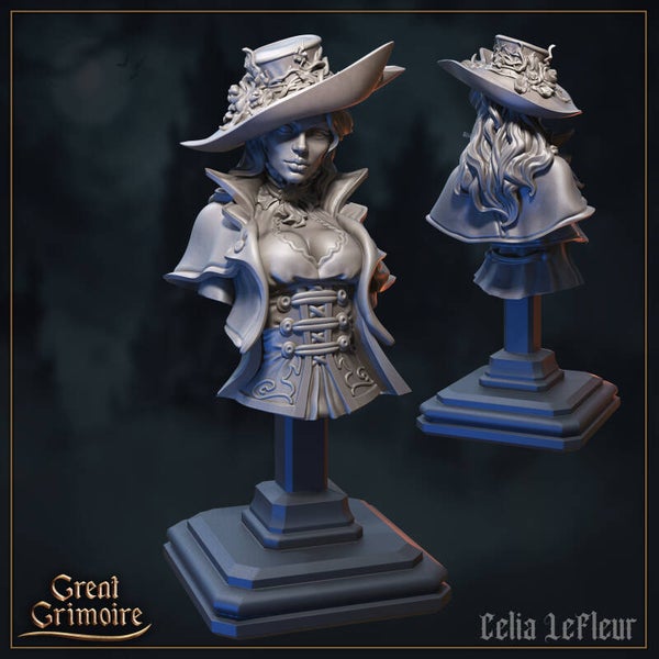 Cursed in Stone - Celia Le Fleur - Bust - by Great Grimoire