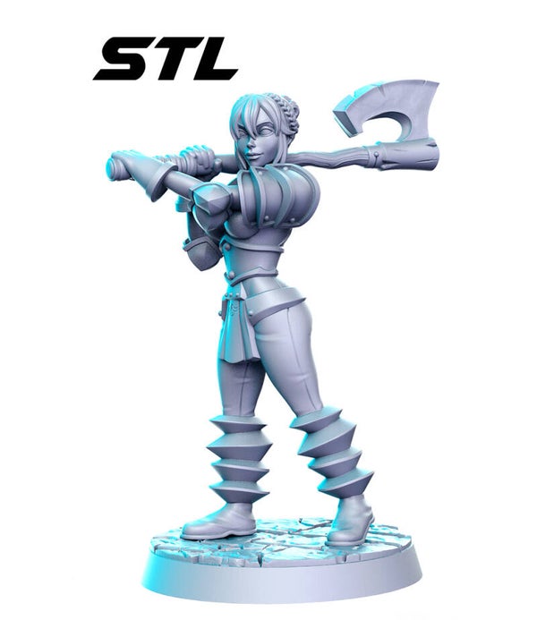 Myth Quest - Chaos Warrior 1 No Helmet- 32mm - by RN-Estudio