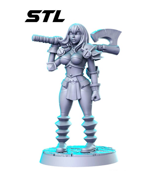 Myth Quest - Chaos Warrior 3 No Helmet- 32mm - by RN-Estudio