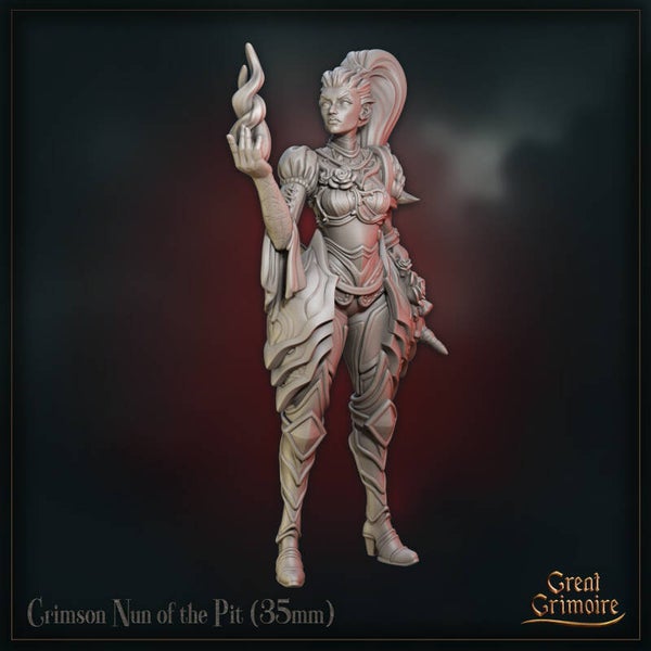 Tournament of the Damned - Crimson Nun of the Pit - 32mm - by Great Grimoire