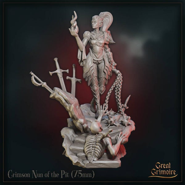 Tournament of the Damned - Crimson Nun of the Pit - 75mm - by Great Grimoire