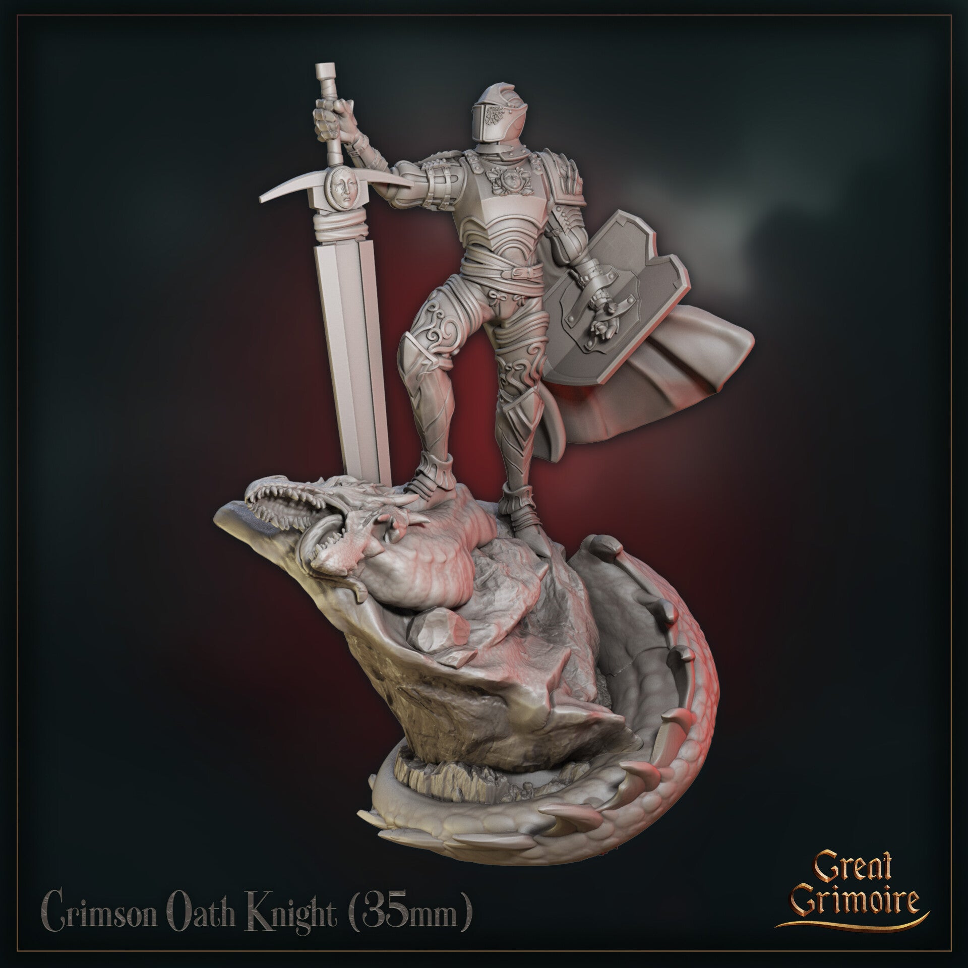 Tournament of the Damned - Crimson Oath Knight - 32mm - by Great Grimoire
