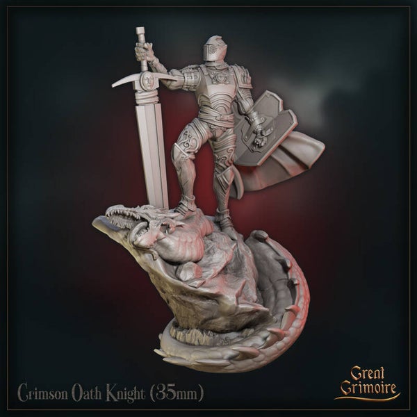 Tournament of the Damned - Crimson Oath Knight - 32mm - by Great Grimoire