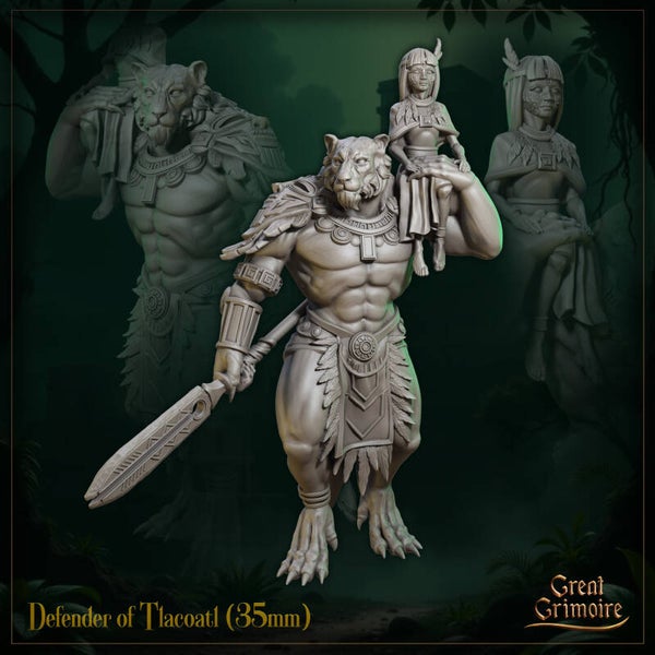 Last Roar of the Beast - Defender of Tlacoatl - 32mm - by Great Grimoire