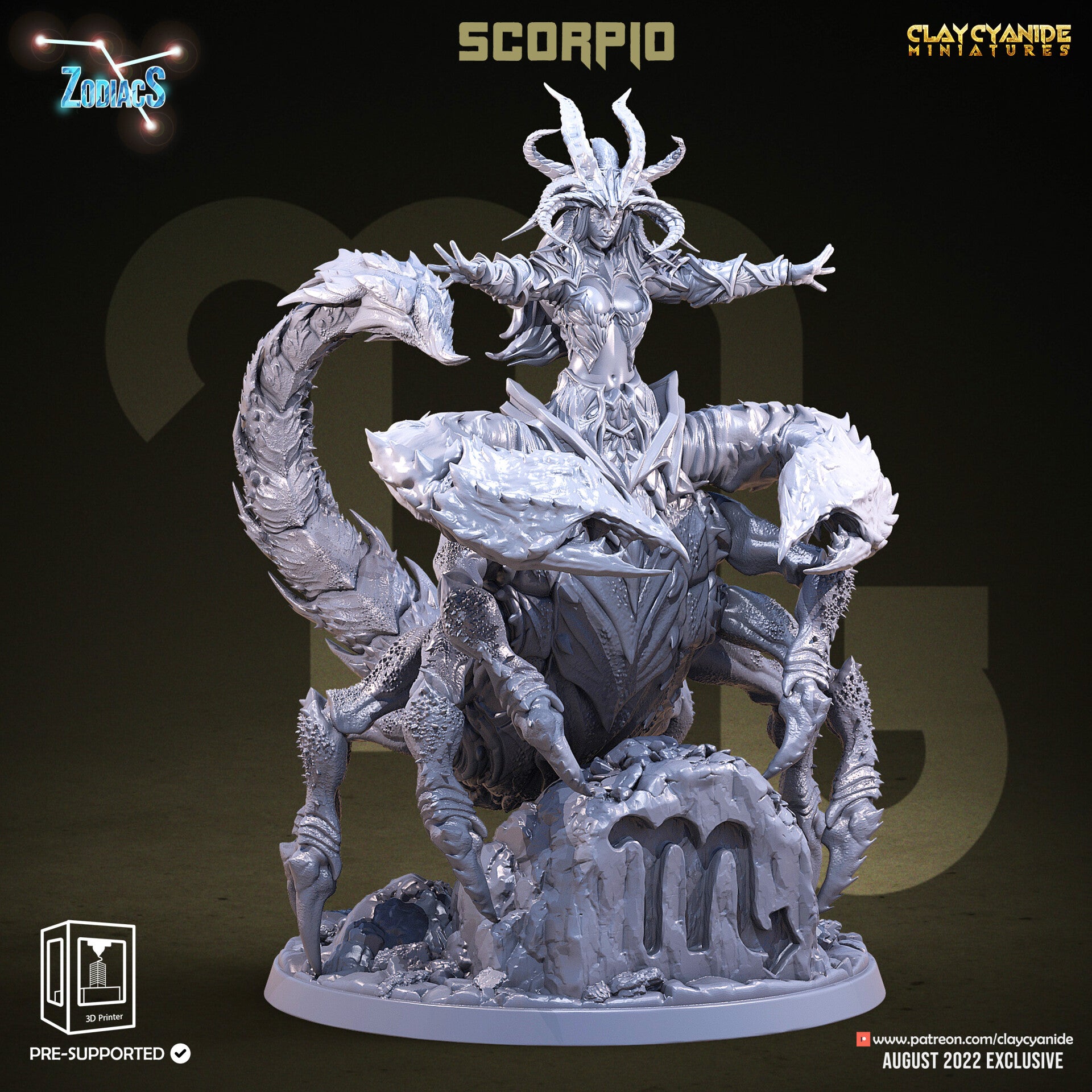 Zodiacs - Scorpio - height 86mm (100%) - by Clay Cyanide