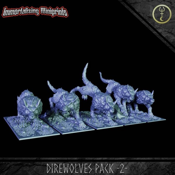 Direwolf Pack 2 - 5x 32mm Medium - by Immortalizing Miniprints