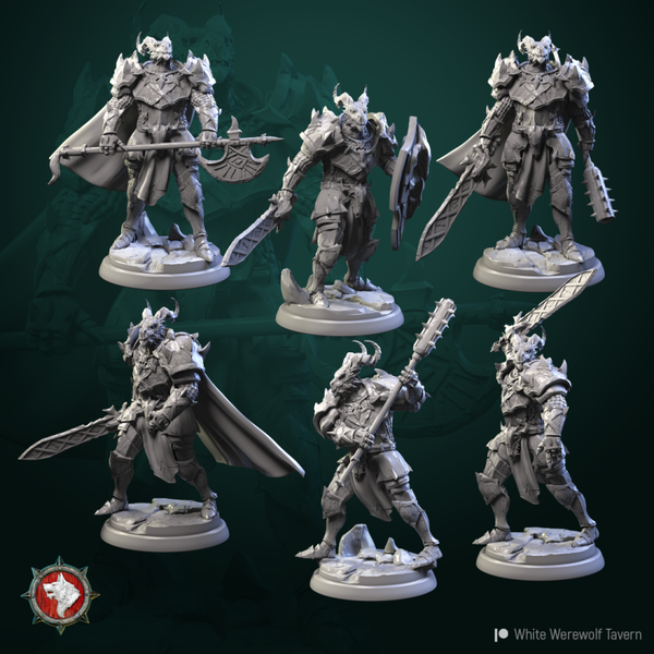 Hoard of the Green Dragon - 6x Dragonborn Knight  - 32mm