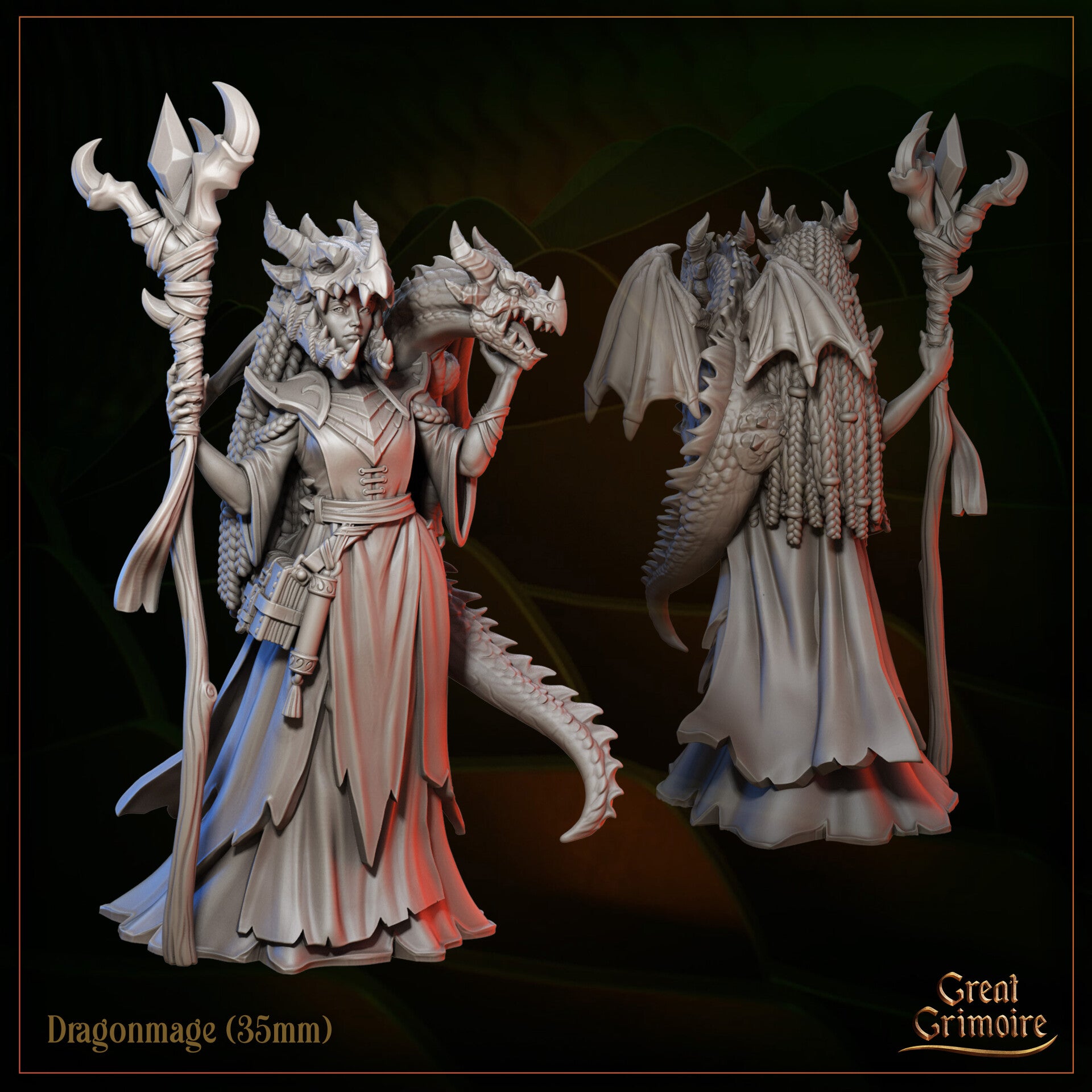 Wing Forge - Dragon Mage - 32mm - by Great Grimoire