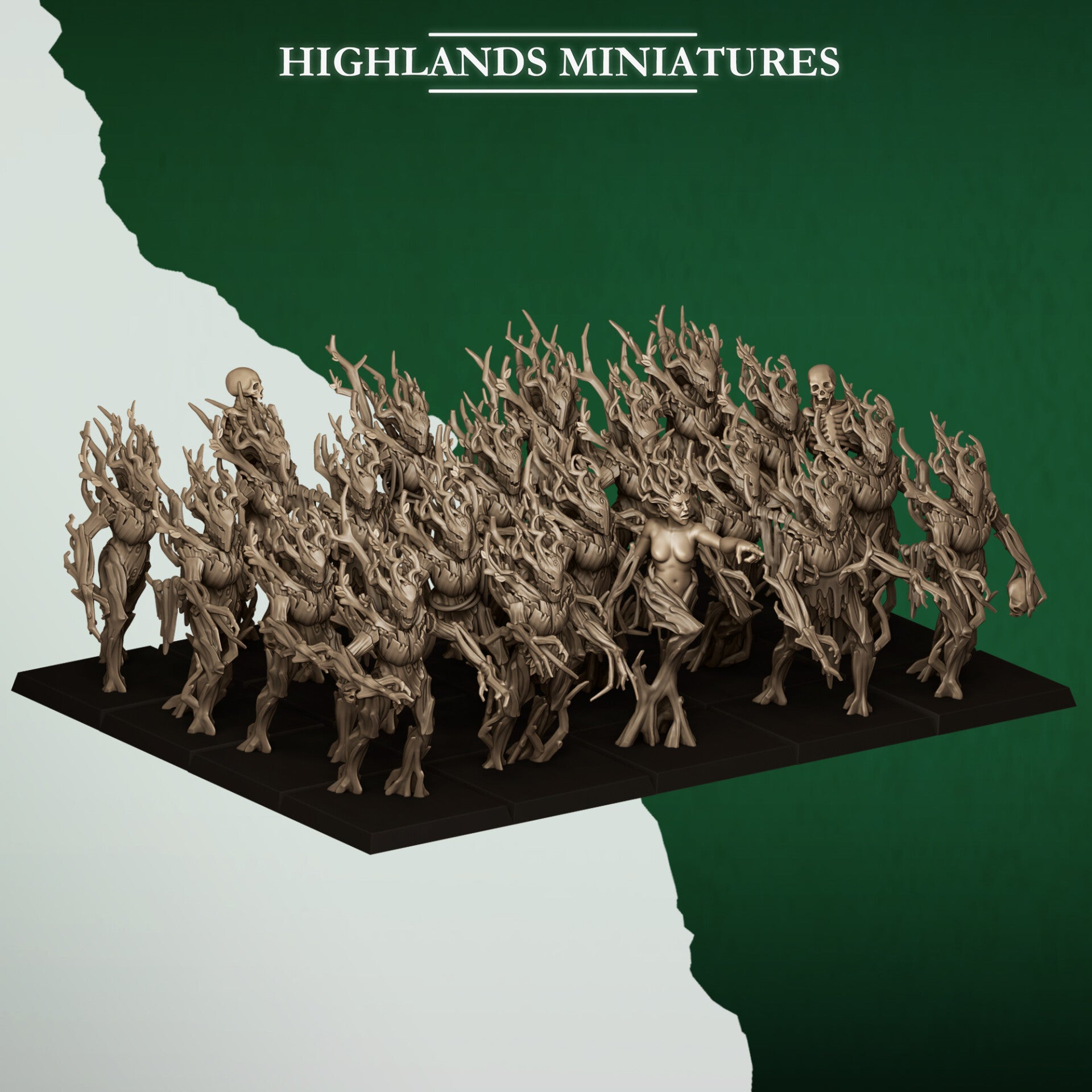 Feral Elves - 20x Dryads with Dryad Spirit - By Highlands Miniatures