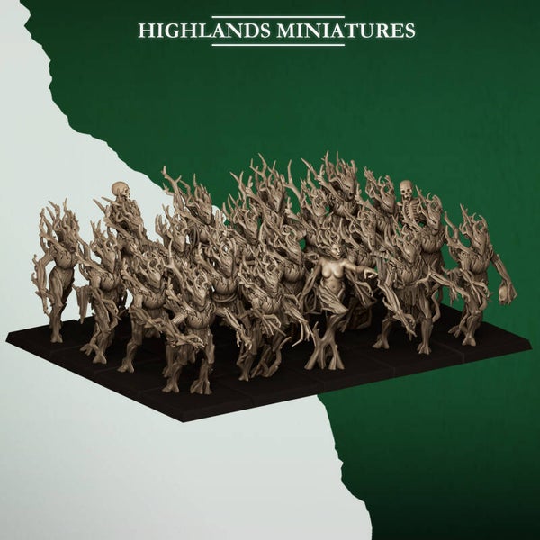 Feral Elves - 20x Dryads with Dryad Spirit - By Highlands Miniatures