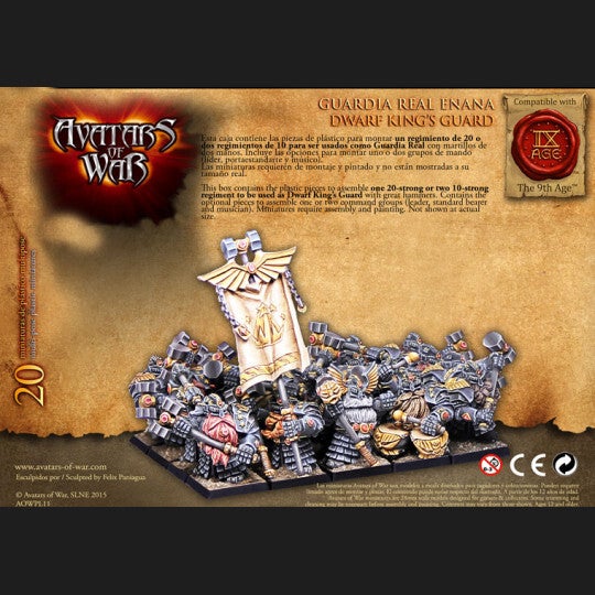 Dwarf Kings Guard 20x Complete Plastic Set with Movement Tray - By Avatars of War