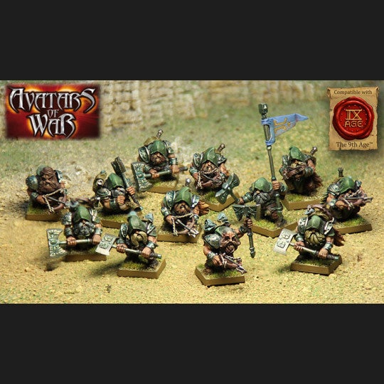 Dwarf Rangers 20x Complete Plastic Set with Movement Tray - By Avatars of War
